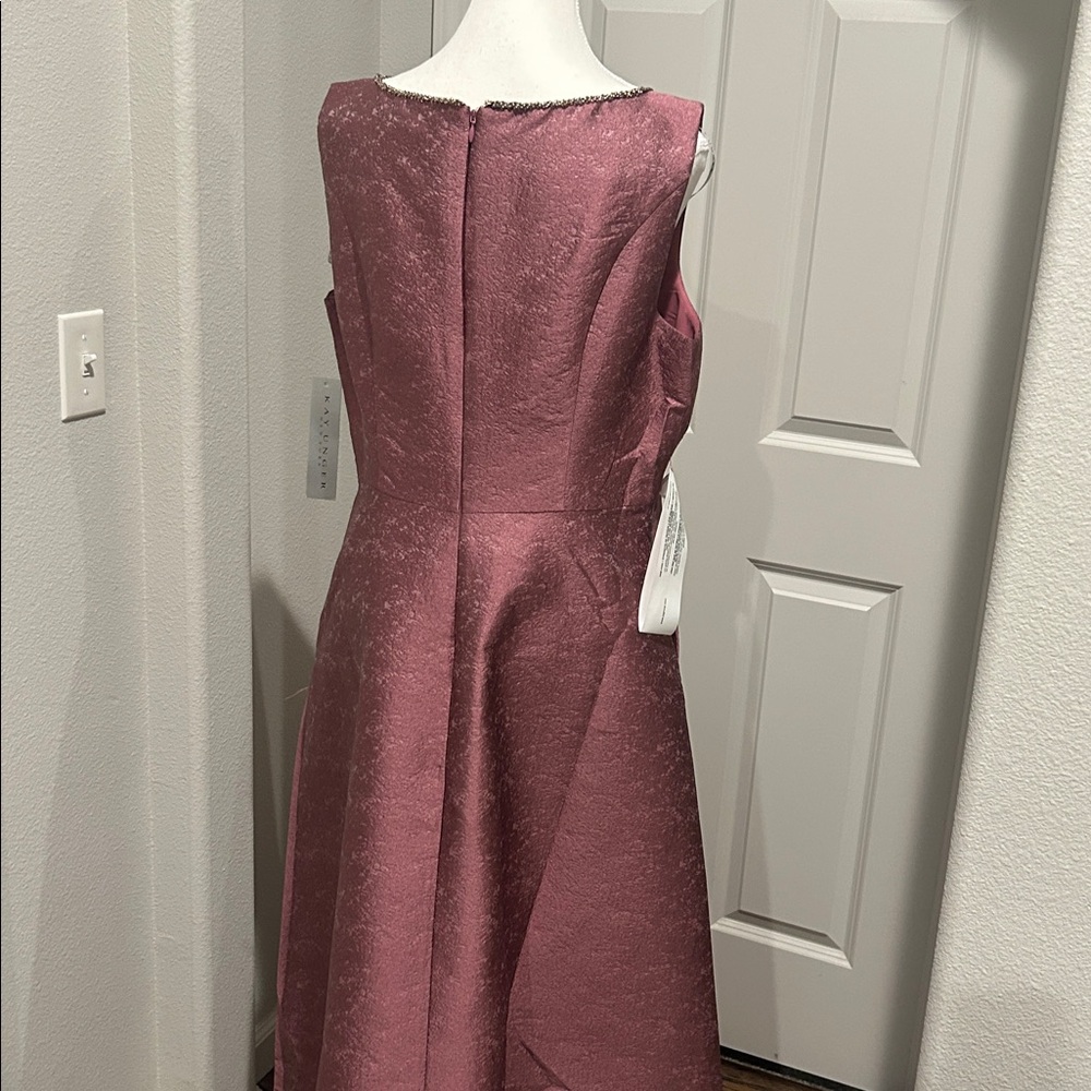 Kay Unger Penelope Gown Size 14 Berry Sorbet Jacquard A Line Formal Evening Dres - Picture 9 of 10